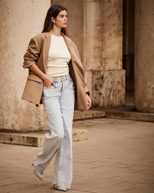 Mac Jeans  Rich Palazzo Jeans - Bleached Japan Blue