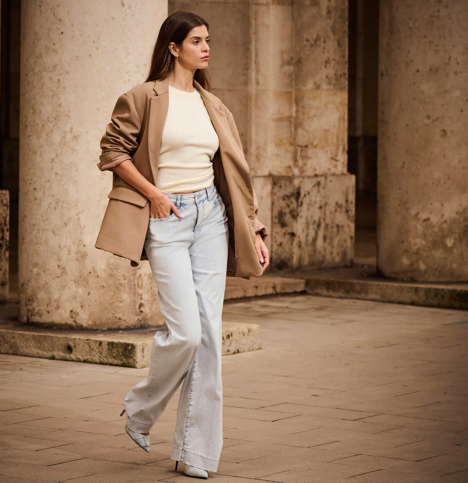 Mac Jeans  Rich Palazzo Jeans - Bleached Japan Blue