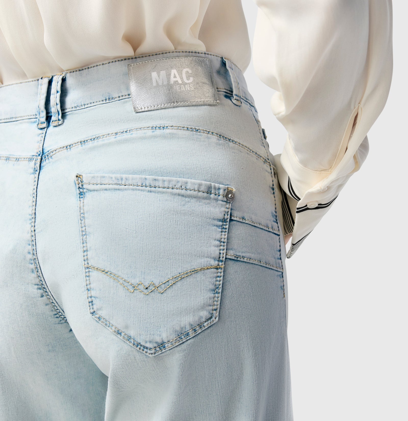 Mac Jeans  Rich Palazzo Jeans - Bleached Japan Blue
