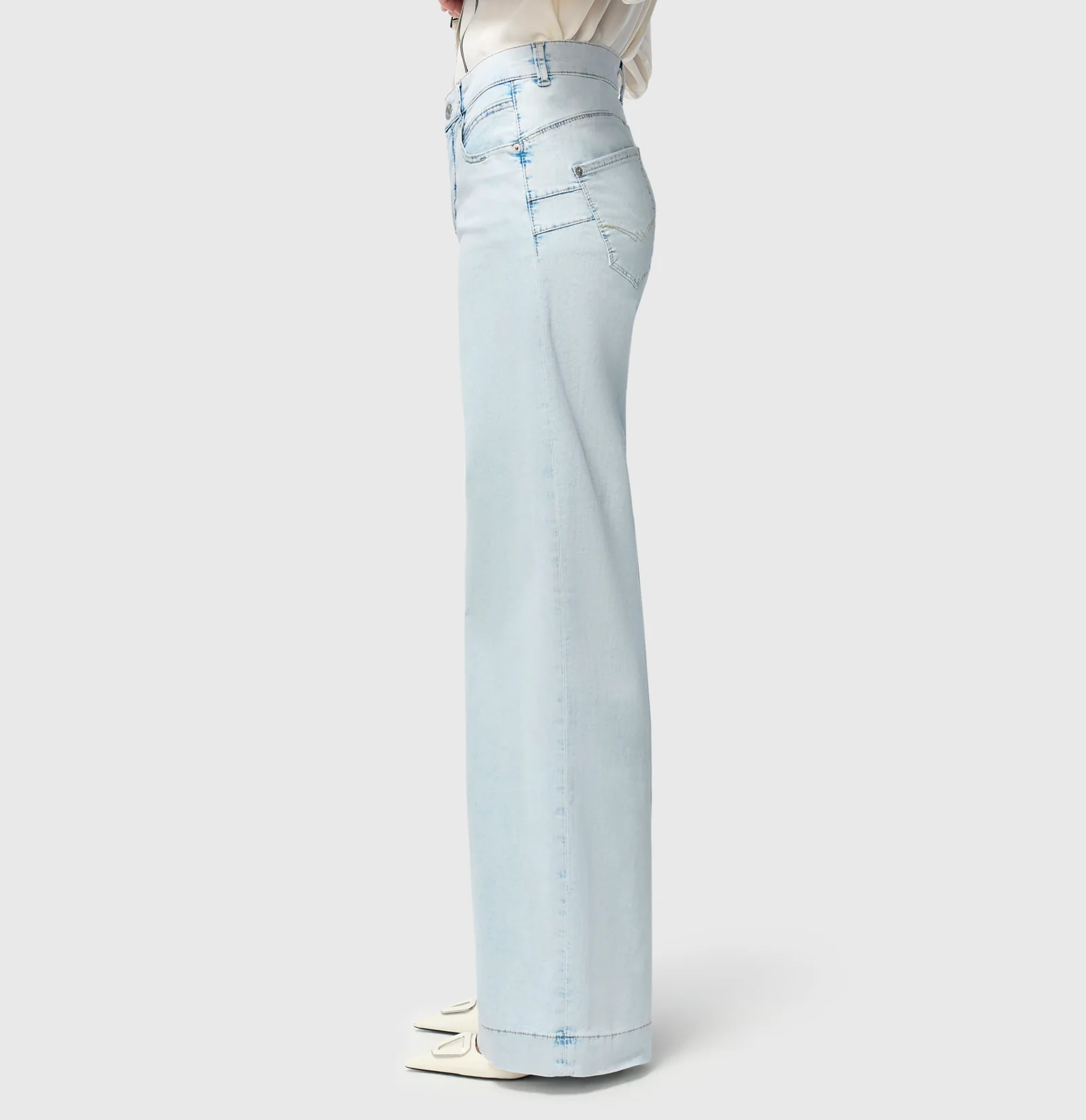 Mac Jeans  Rich Palazzo Jeans - Bleached Japan Blue