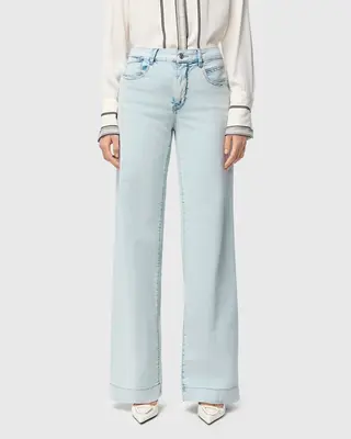 Mac Jeans  Rich Palazzo Jeans - Bleached Japan Blue