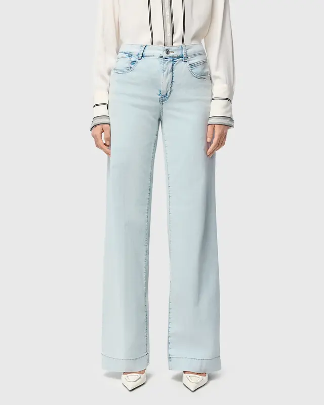 Mac Jeans  Rich Palazzo Jeans - Bleached Japan Blue