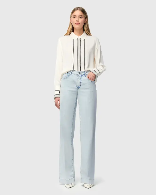 Mac Jeans  Rich Palazzo Jeans - Bleached Japan Blue