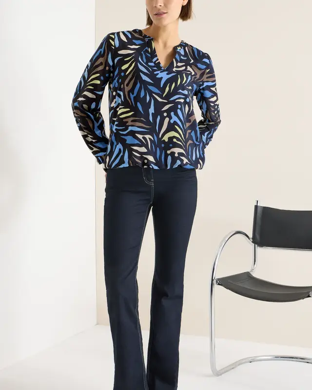 Cecil Printed Blouse - Universal Blue