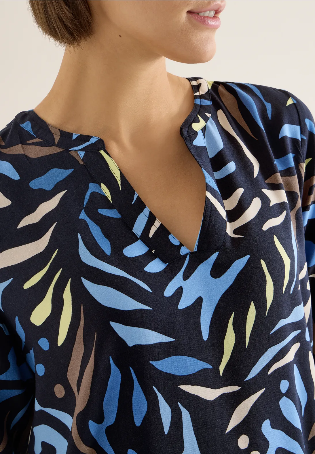 Cecil Printed Blouse - Universal Blue