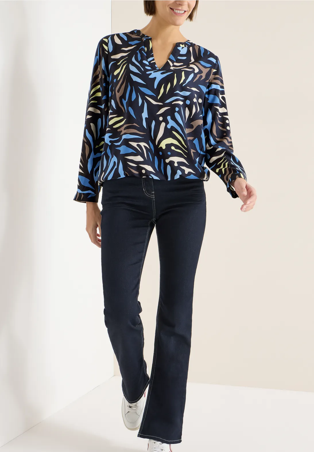 Cecil Printed Blouse - Universal Blue