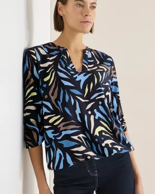 Cecil Printed Blouse - Universal Blue