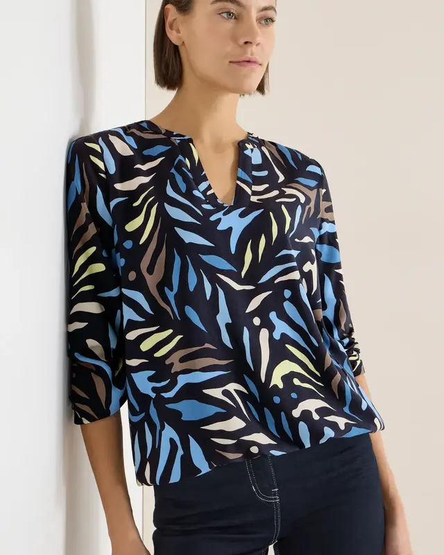 Cecil Gedesineerde Blouse - Universal Blue