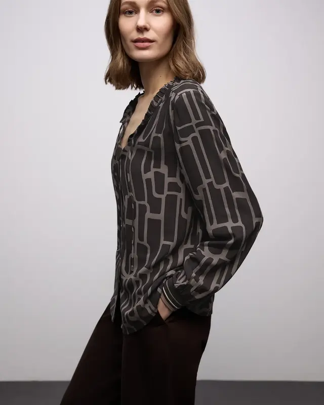 Street One Printed Tunic - Darkest Brown