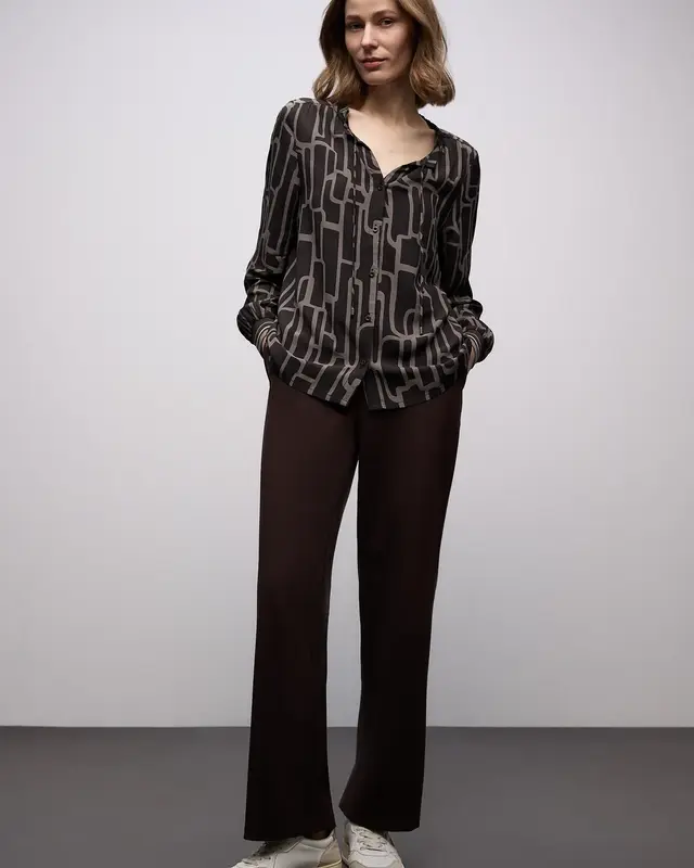 Street One Printed Tunic - Darkest Brown