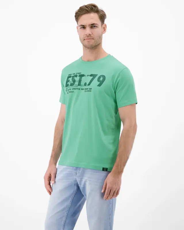 Lerros T-Shirt mit Brustprint - Mint Water