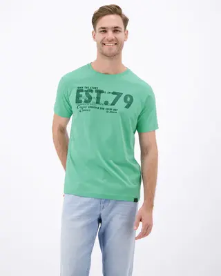 Lerros T-Shirt mit Brustprint - Mint Water