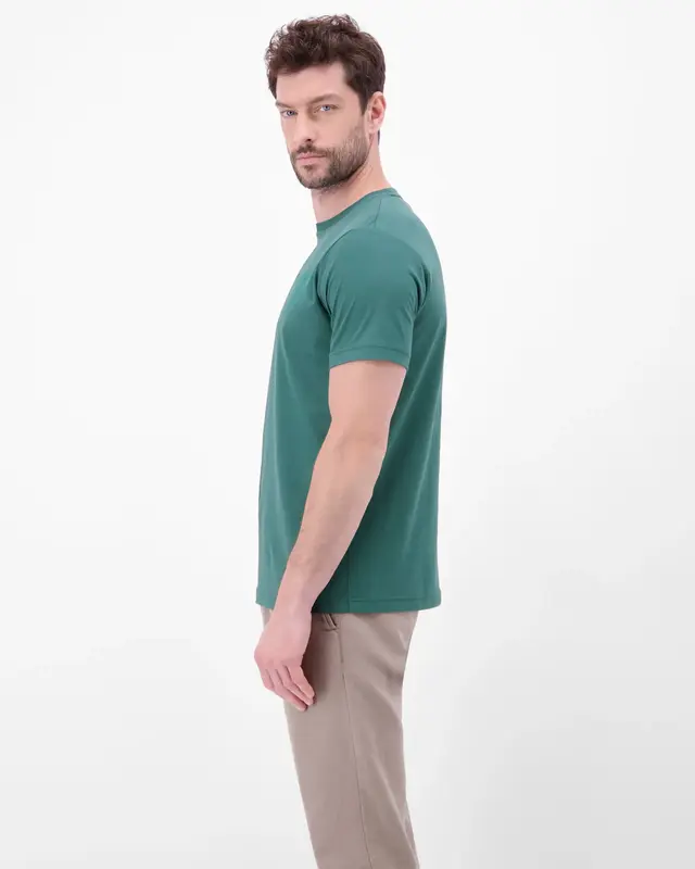 Lerros T-Shirt met Borstprint - Soft Teal