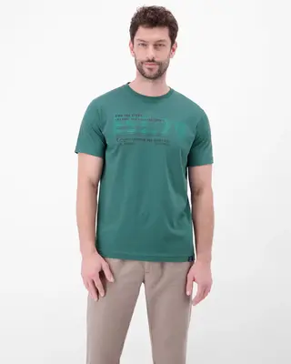 Lerros T-Shirt met Borstprint - Soft Teal