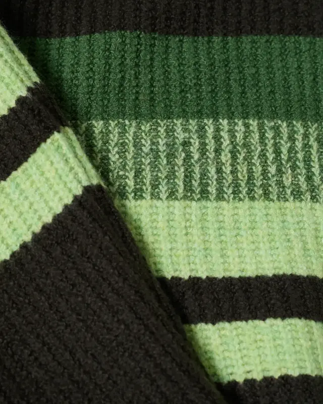 Cecil Gestreifter Mouliné Pullover - Raw Khaki