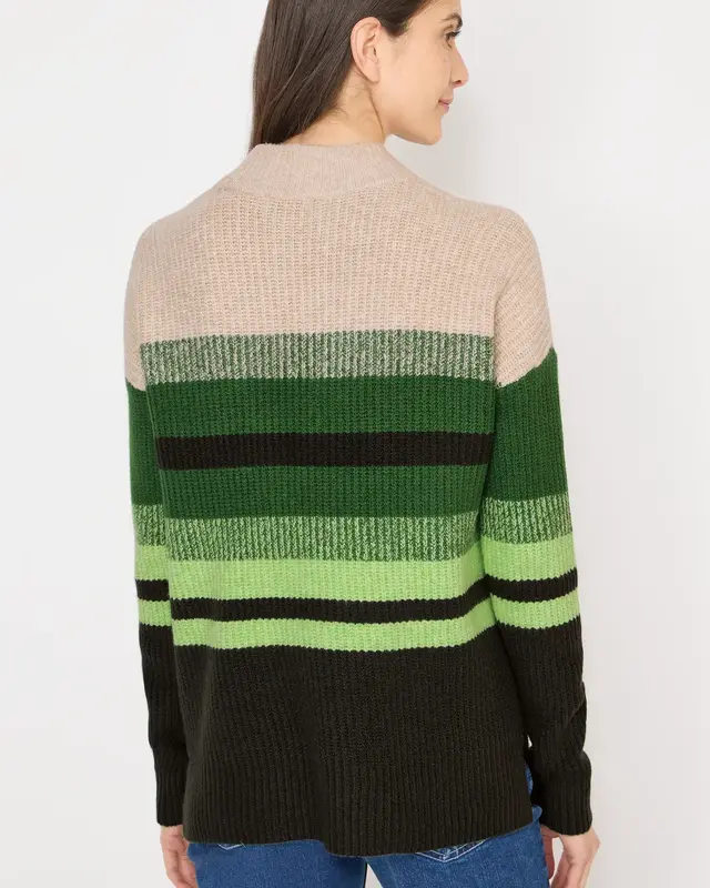 Cecil Striped Mouliné Jumper - Raw Khaki