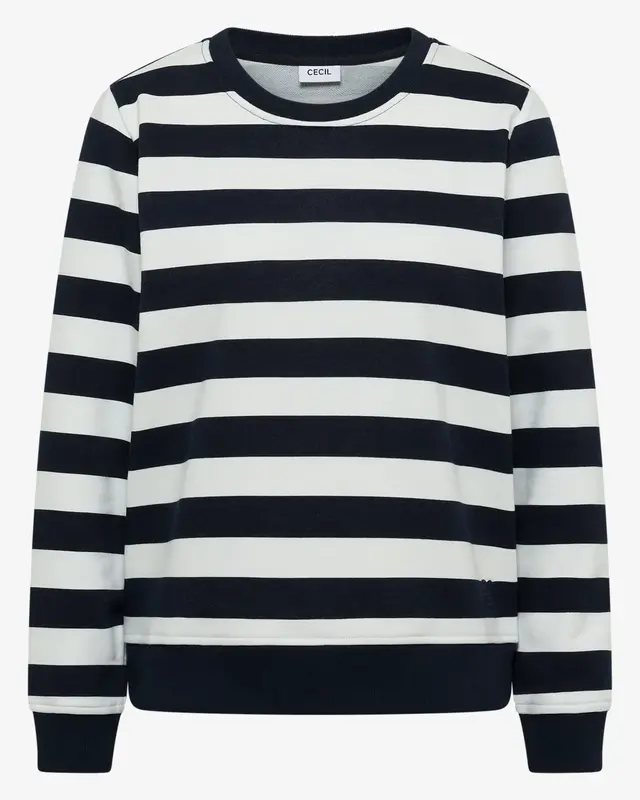 Cecil Gestreiftes Sweatshirt - Universal Blue