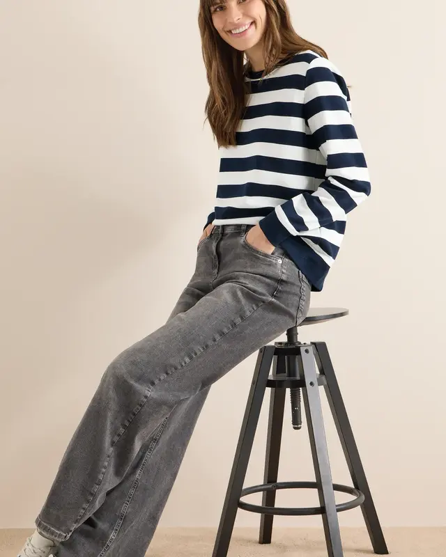 Cecil Gestreiftes Sweatshirt - Universal Blue