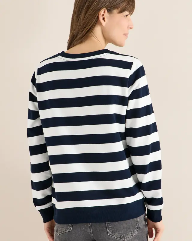 Cecil Gestreiftes Sweatshirt - Universal Blue