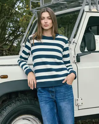 Cecil Gestreiftes Sweatshirt - Universal Blue