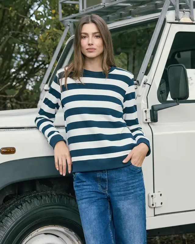 Cecil Gestreept Sweatshirt - Universal Blue