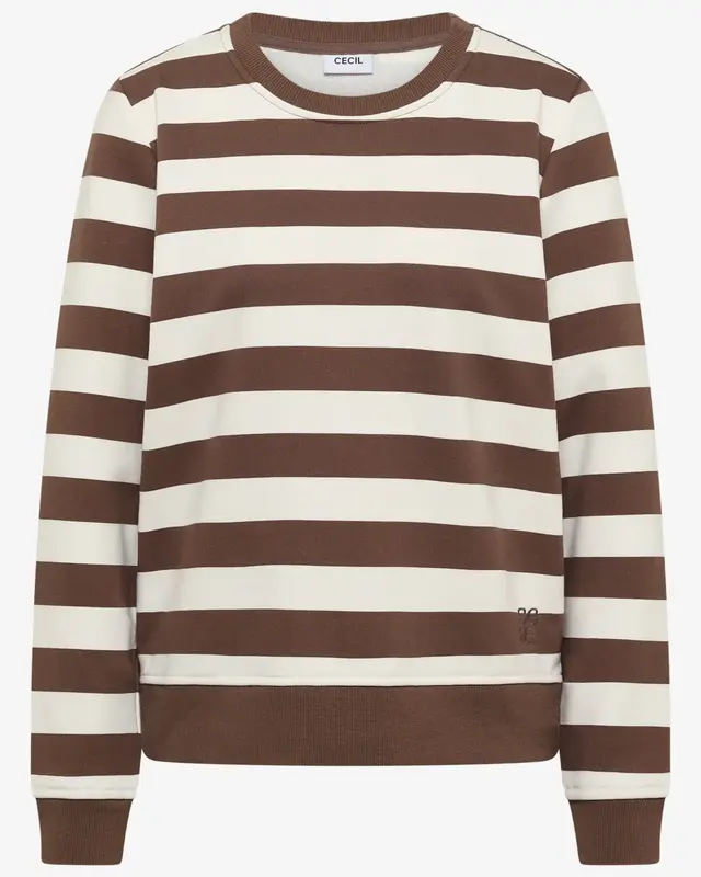 Cecil Striped Sweatshirt - Urban Taupe