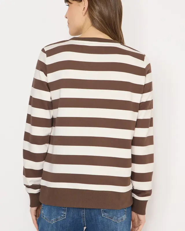 Cecil Gestreiftes Sweatshirt - Urban Taupe
