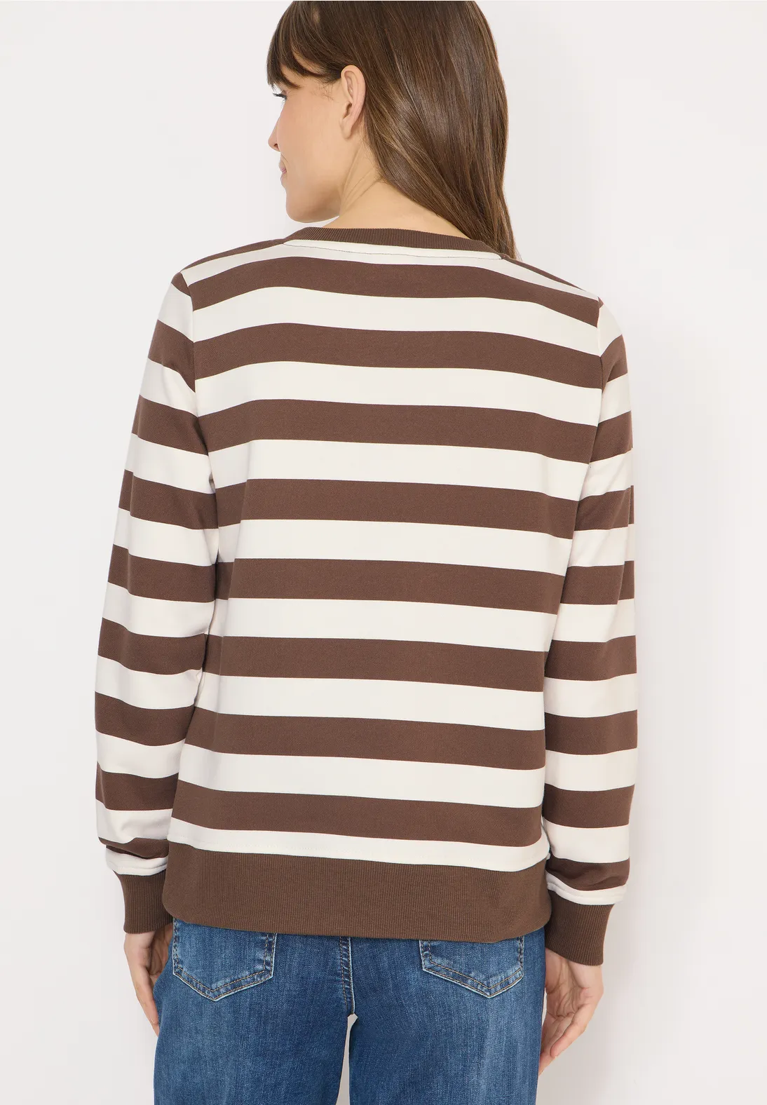 Cecil Gestreept Sweatshirt - Urban Taupe