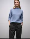 Street One Zachte Trui met Structuur - Frosted Blue Melange