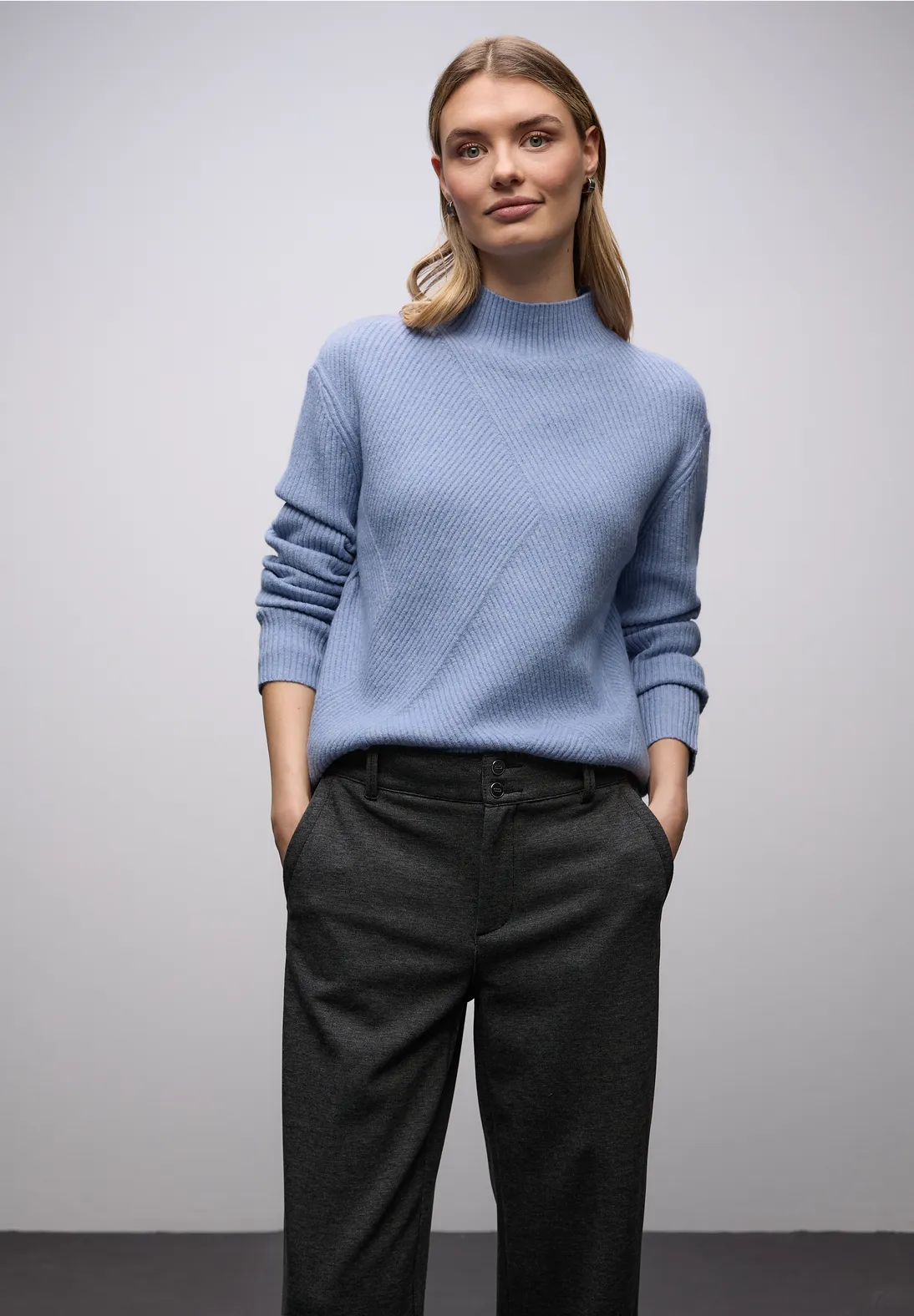 Street One Soft Structured Jumper - Frosted Blue Melange