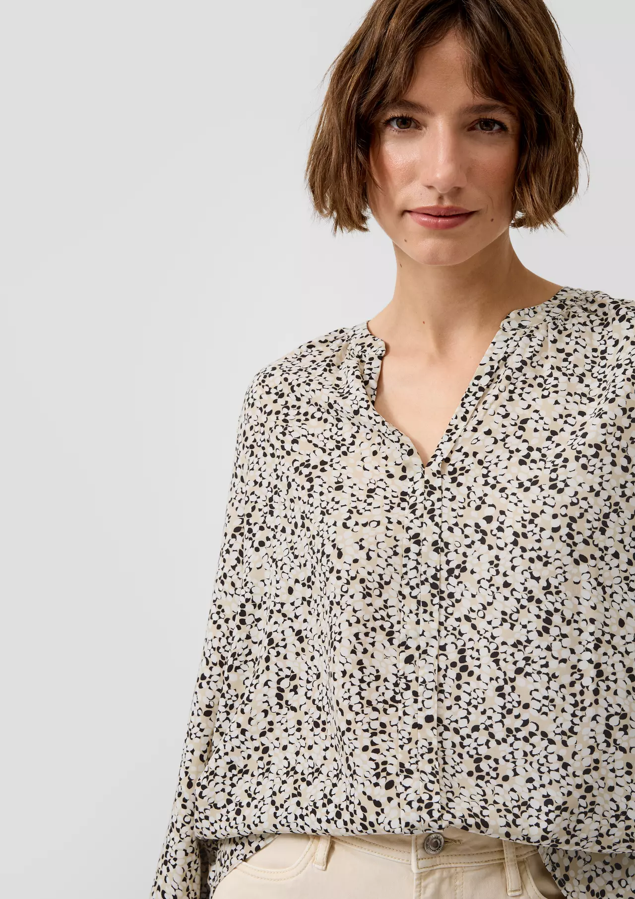 S. Oliver Print Bluse - Beige