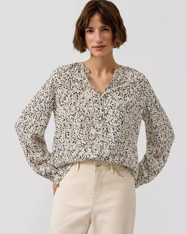 S. Oliver Blouse met Print - Beige