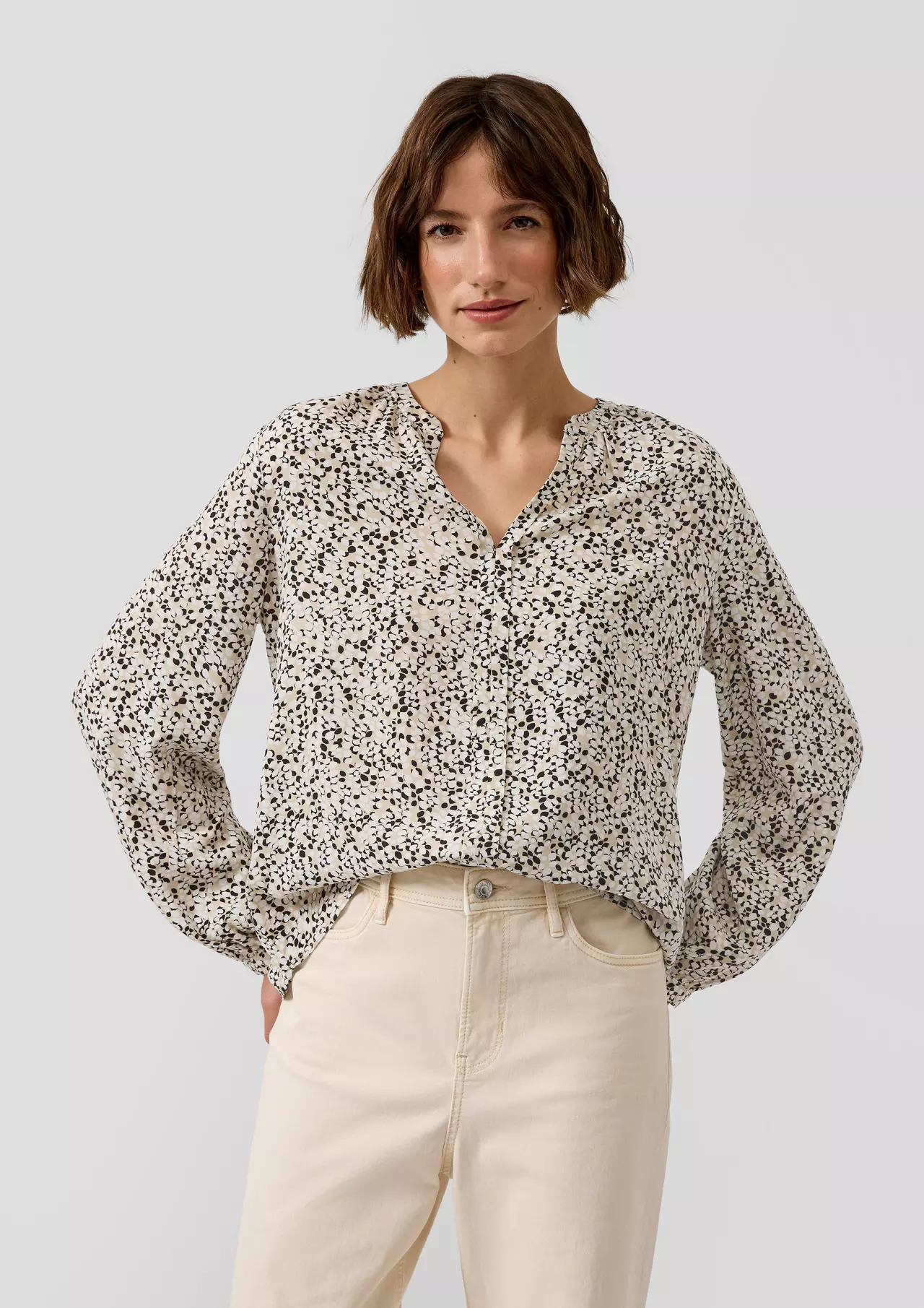 S. Oliver Print Bluse - Beige