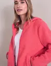 Street One Teddy Jacket with Hood - Striking Coral