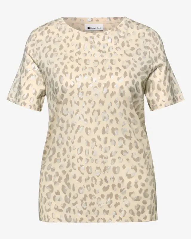 Street One Shirt Leo met Foliedetails - Light Terra Mocha