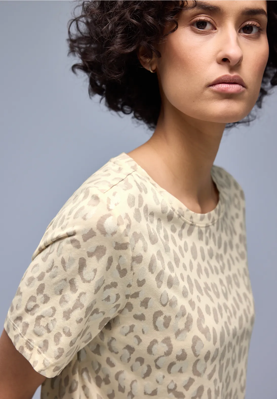 Street One Shirt Leo met Foliedetails - Light Terra Mocha