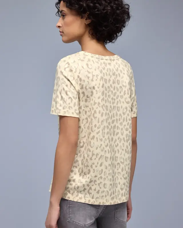 Street One Leo Shirt with Foil Details - Light Terra Mocha