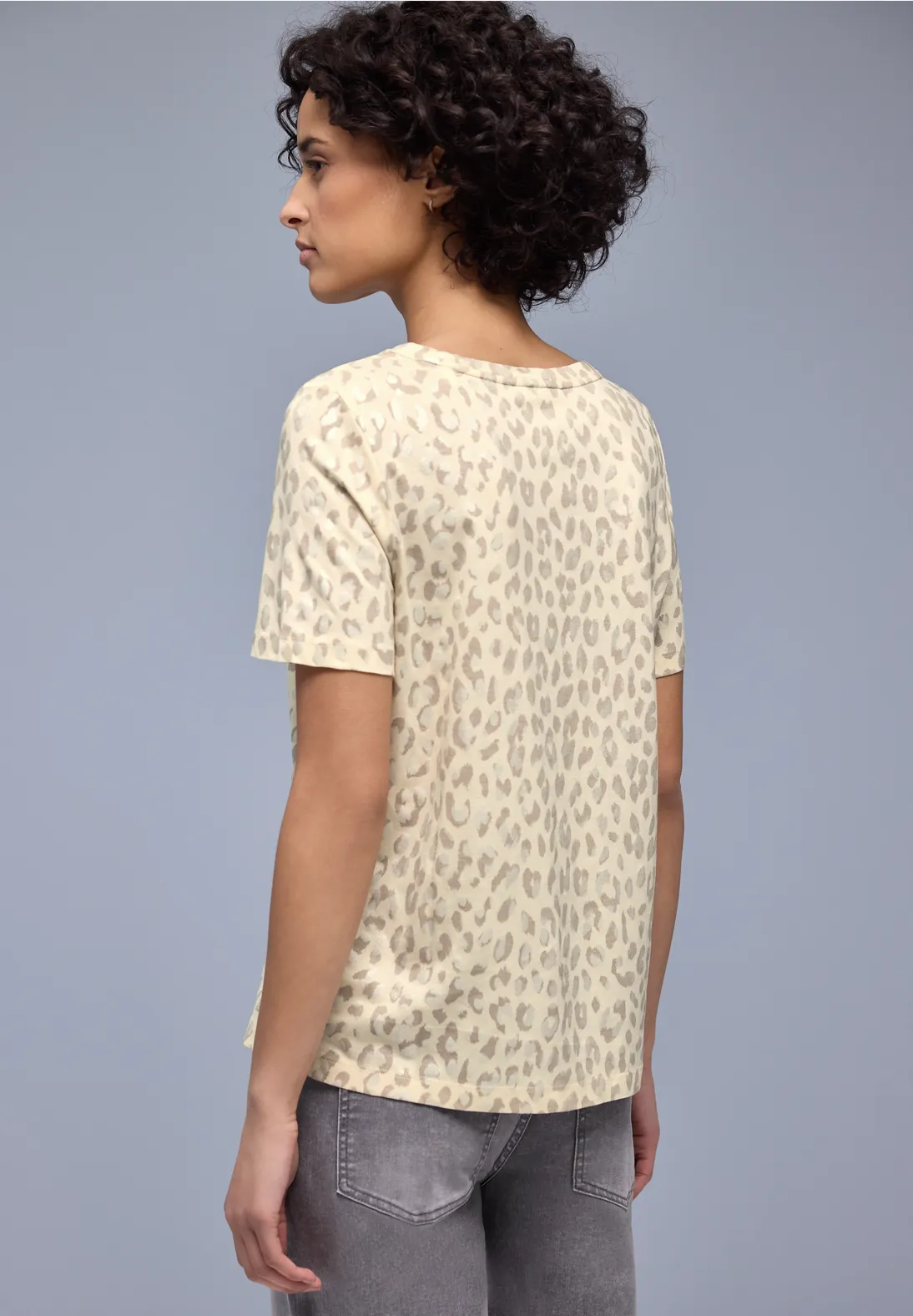 Street One Shirt Leo met Foliedetails - Light Terra Mocha