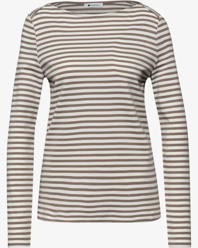 Street One Gestreept Shirt - Light Terra Mocha