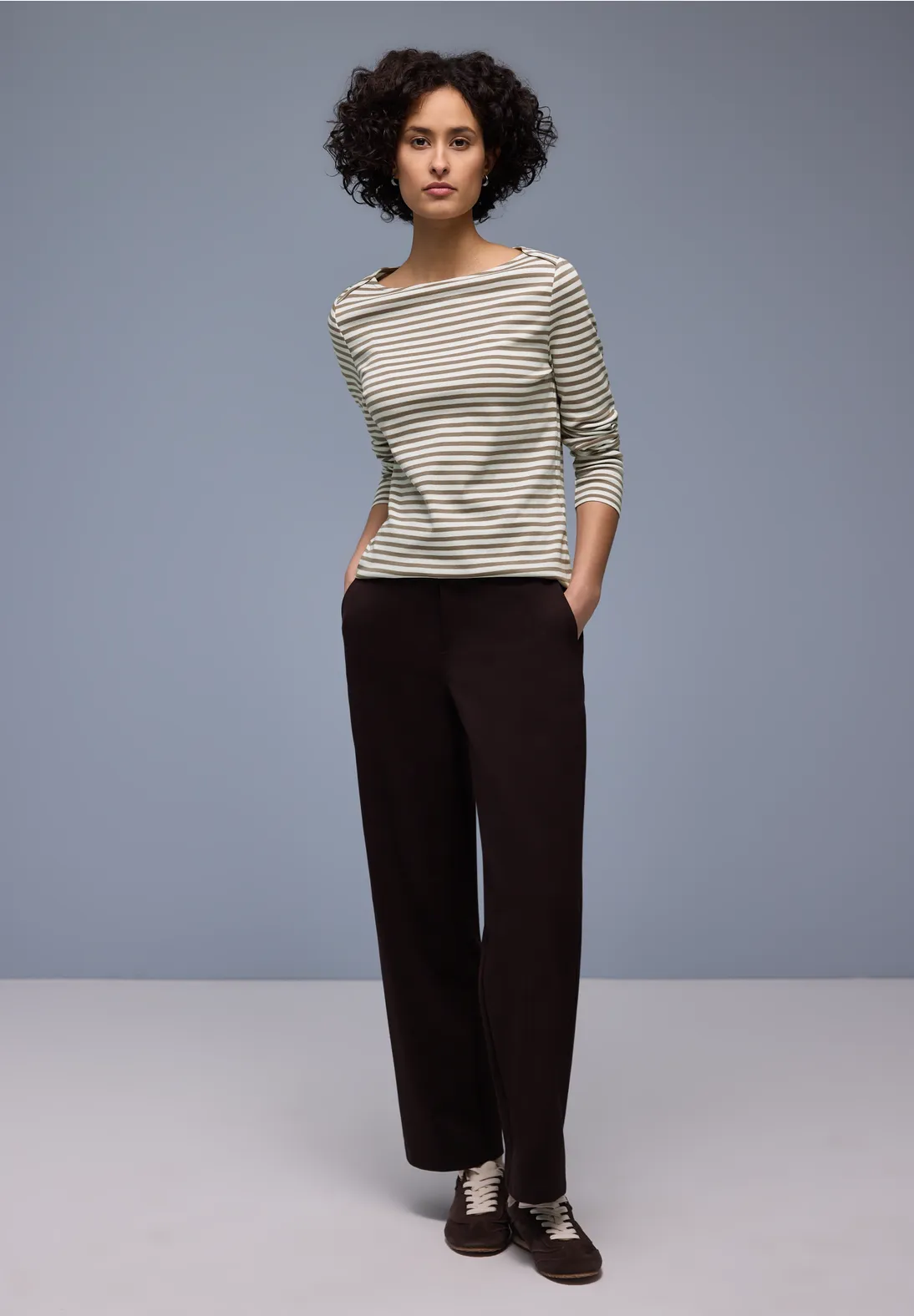 Street One Gestreept Shirt - Light Terra Mocha