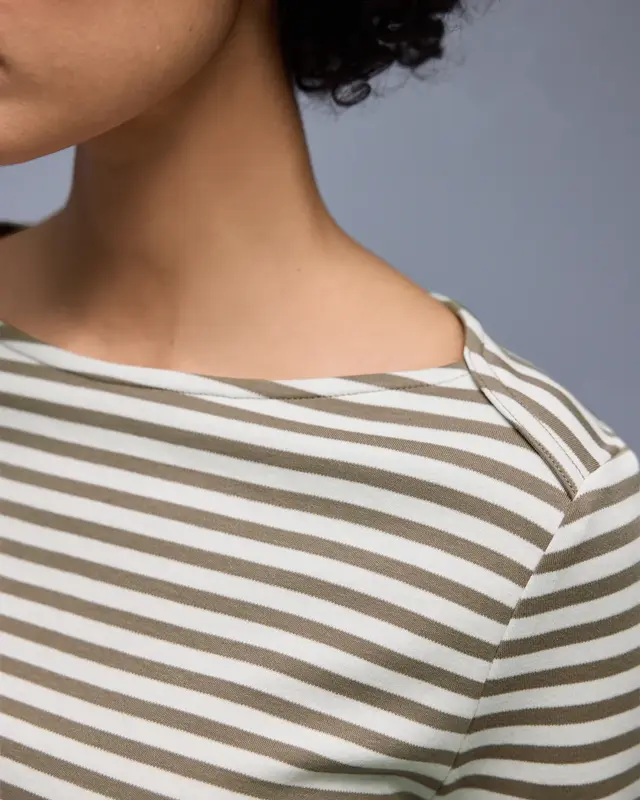 Street One Striped Shirt - Light Terra Mocha