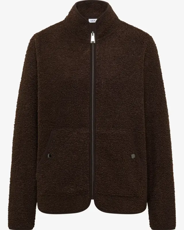 Cecil Softe Jacke mit Zipper - Machiato Brown