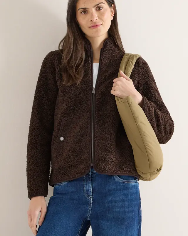 Cecil Soft Jacket with Zipper - Machiato Brown