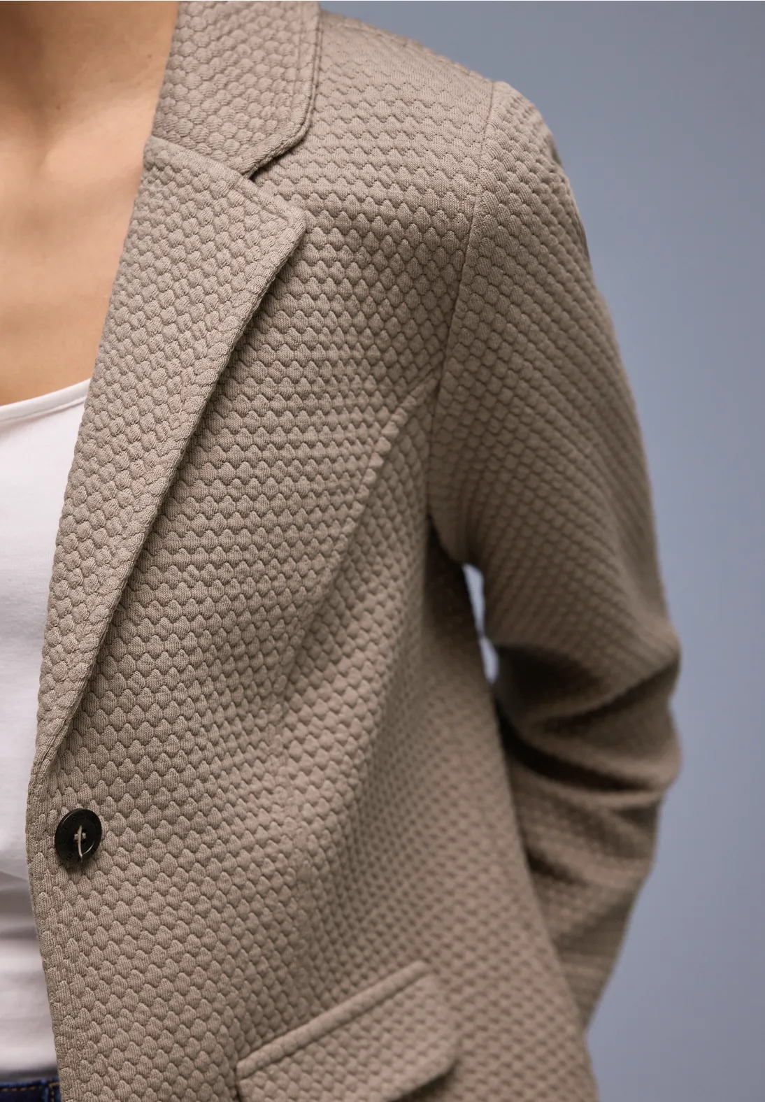 Street One Blazer mit Struktur - Light Terra Mocha