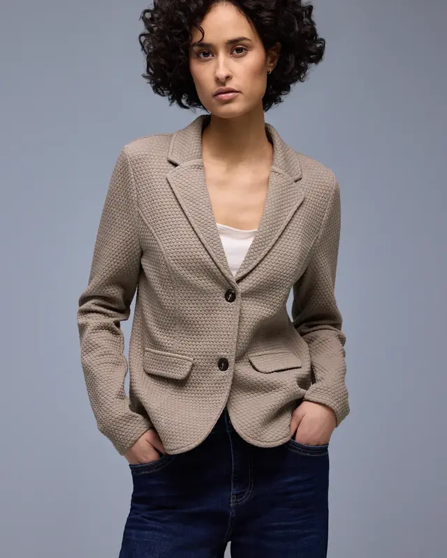 Street One Blazer mit Struktur - Light Terra Mocha