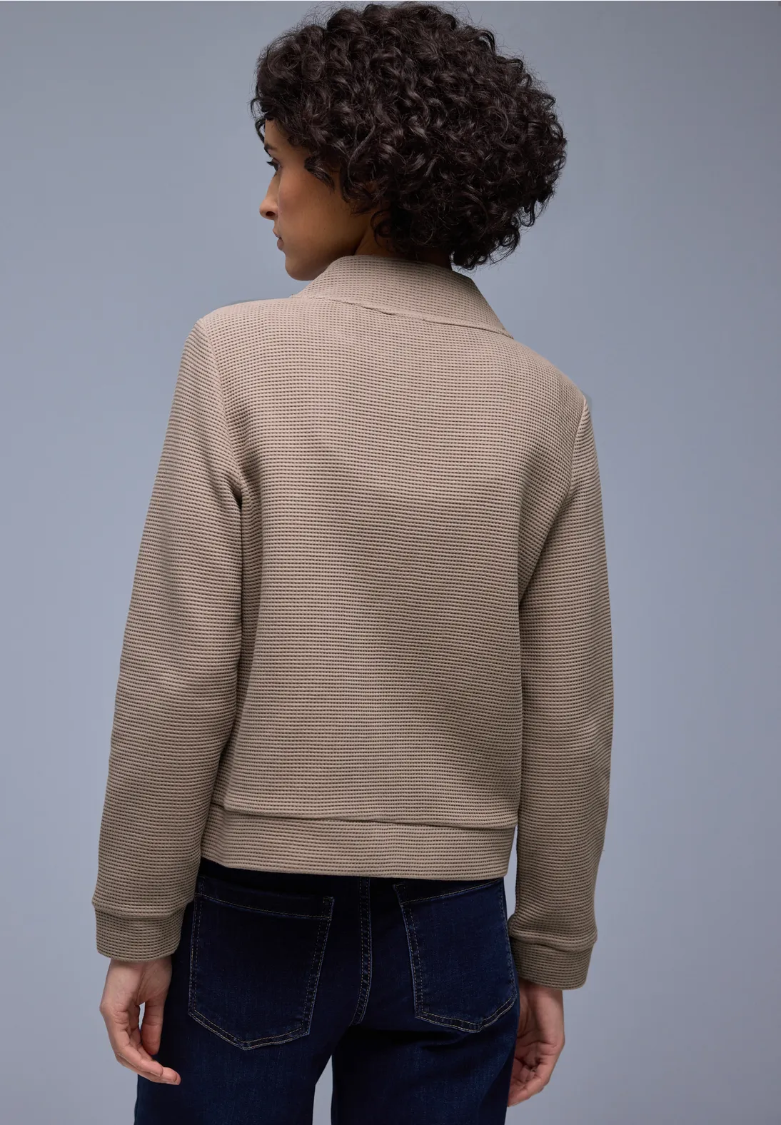Street One Jas met opstaande kraag licht terra mocha mel. 40