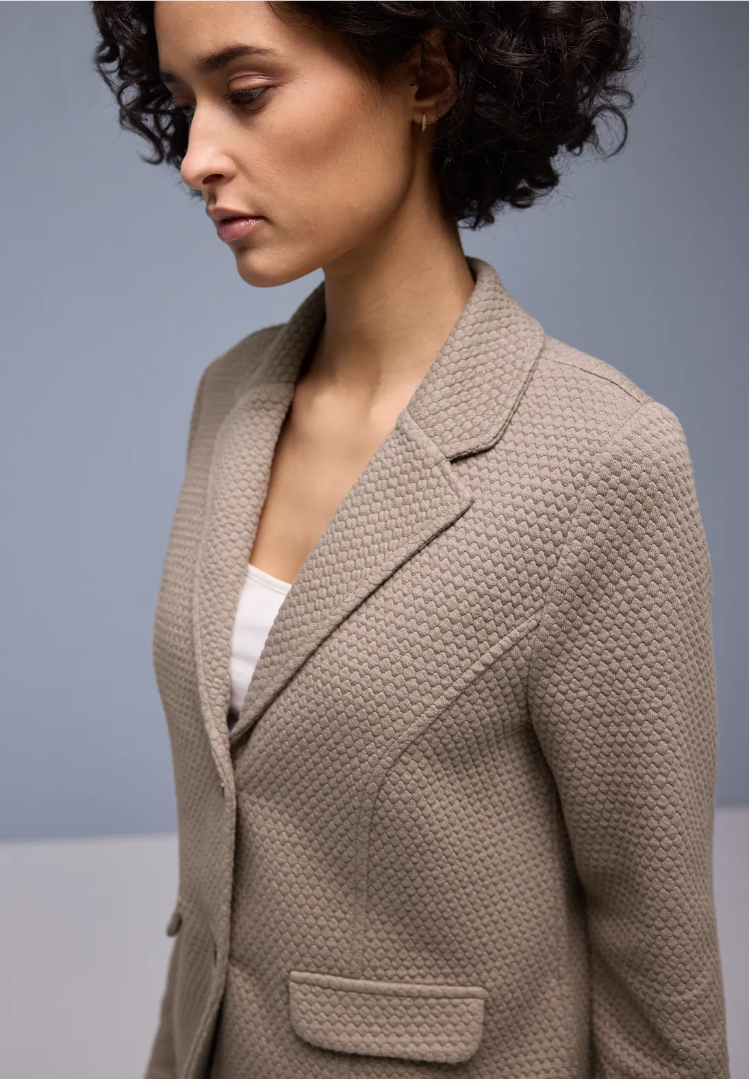 Street One Blazer met Structuur - Light Terra Mocha