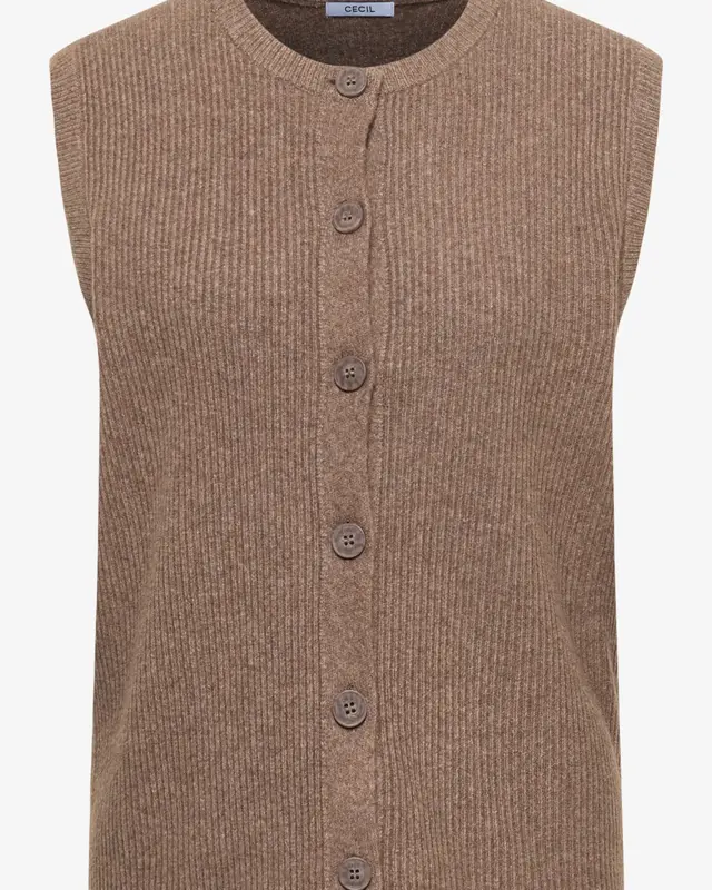 Cecil Rippstruktur Weste - Urban Taupe Melange
