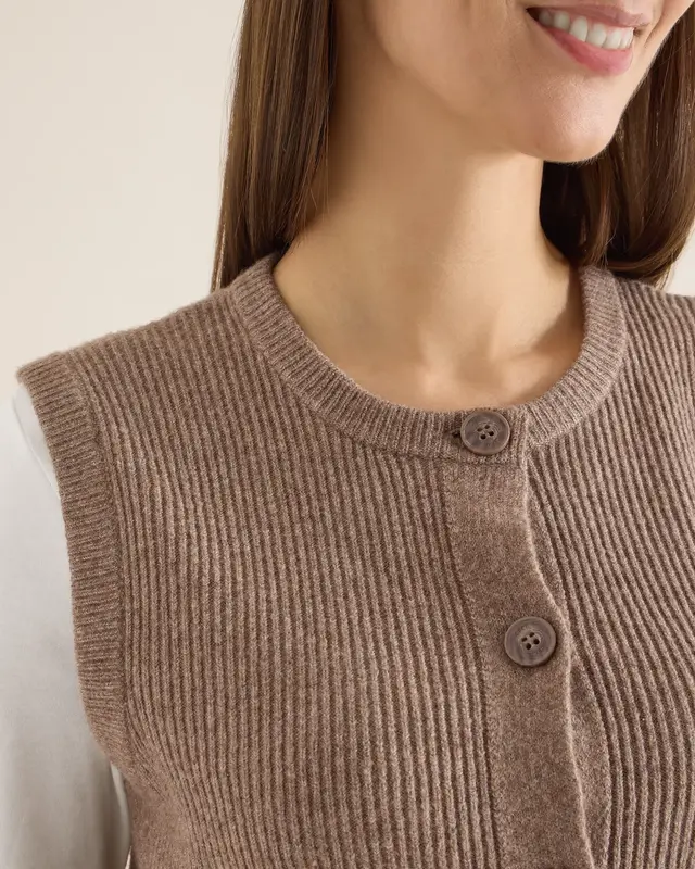 Cecil Rippstruktur Weste - Urban Taupe Melange