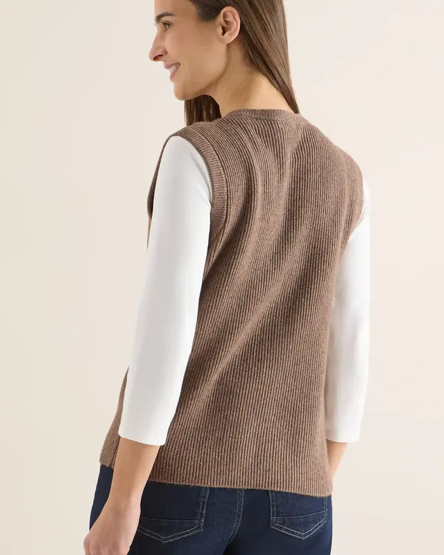 Cecil Rippstruktur Weste - Urban Taupe Melange